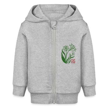 Blumen - Frühling - Soyez le soleil - Spruch - Veste à capuche bébé bio Stanley/Stella - gris chiné - Devant