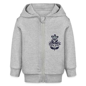 Blumen - Frühling - Sommer - Spruch - Baby Organic Kapuzenjacke Baby Connector von Stanley/Stella - Grau meliert - Vorne