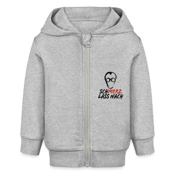 Schmerz lass nach - nein zu Merz - Kanzler - Baby Organic Kapuzenjacke Baby Connector von Stanley/Stella - Grau meliert - Vorne