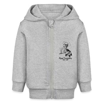 Papst Franziskus spendet seinen Segen - Baby Organic Kapuzenjacke Baby Connector von Stanley/Stella - Grau meliert - Vorne