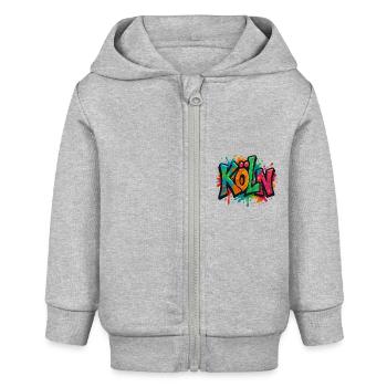 Köln - Baby Organic Kapuzenjacke Baby Connector von Stanley/Stella - Grau meliert - Vorne