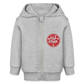 Popcorn frais - croustillant et délicieux - Cadeau - Veste à capuche bébé bio Stanley/Stella - gris chiné - Devant