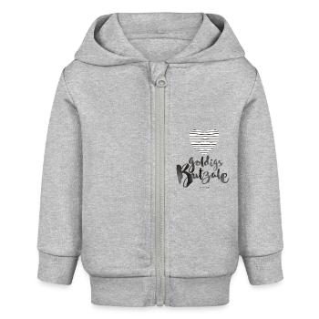 goldigs Butzale Stripes - Baby Organic Kapuzenjacke Baby Connector von Stanley/Stella - Grau meliert - Vorne