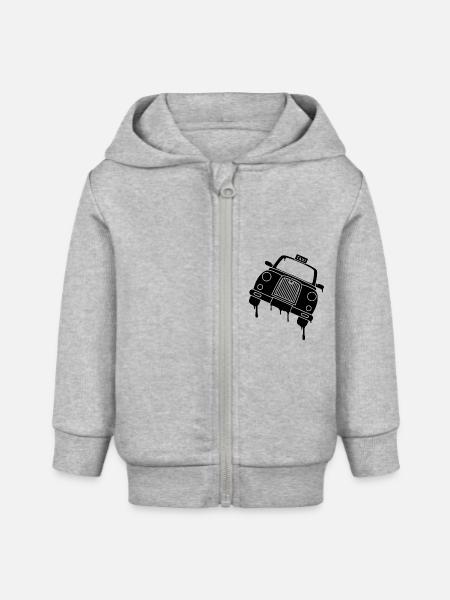 Taxi - Baby Organic Kapuzenjacke Baby Connector von Stanley/Stella - Grau meliert