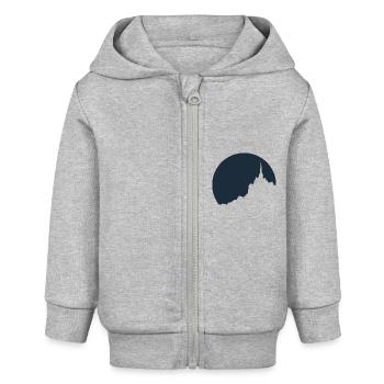 Mont Saint Michel Blue Sunset - Baby Organic Zip-up Hoodie by Stanley/Stella - heather grey - Front
