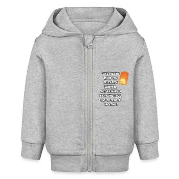 "Das Leben" beginnt, wenn... - Baby Organic Kapuzenjacke Baby Connector von Stanley/Stella - Grau meliert - Vorne