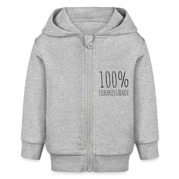 100% backward - Baby Organic Zip-up Hoodie by Stanley/Stella - heather grey - Front