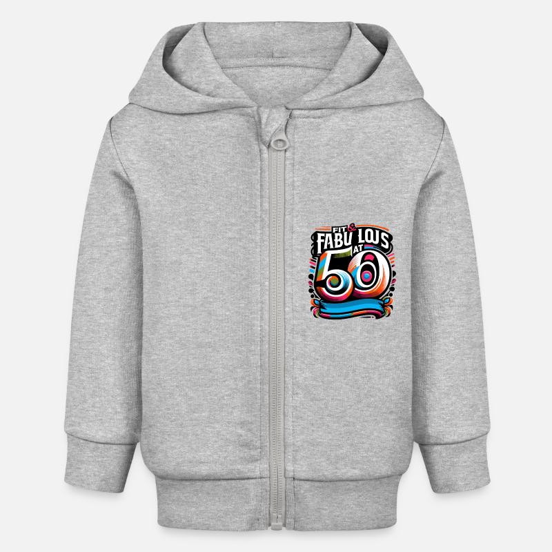 En forme et fabuleux à 50 ans - Veste à capuche bébé bio Stanley/Stella - gris chiné
