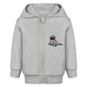Sceau hurlant - Veste à capuche bébé bio Stanley/Stella - gris chiné - Devant