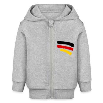 Germany Flag - Style Stripes - Baby Organic Zip-up Hoodie by Stanley/Stella - heather grey - Front