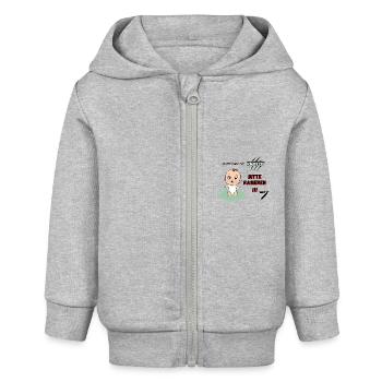 Bitte rasieren Papa - Baby Organic Kapuzenjacke Baby Connector von Stanley/Stella - Grau meliert - Vorne