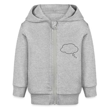 parlant bulle - comic - Veste à capuche bébé bio Stanley/Stella - gris chiné - Devant