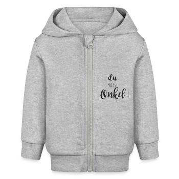 du wirst Onkel - Baby Organic Kapuzenjacke Baby Connector von Stanley/Stella - Grau meliert - Vorne