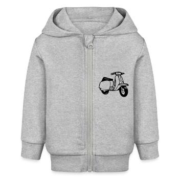 motorroller cool - Baby Organic Kapuzenjacke Baby Connector von Stanley/Stella - Grau meliert - Vorne