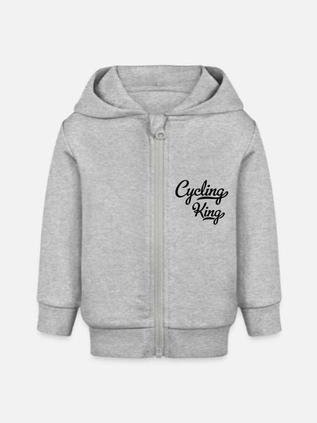 Wielrennen - Baby zip hoodie biologisch Stanley/Stella - grijs gemêleerd