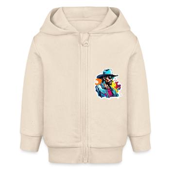Cowboy / Wild West / Desert / Lasso / Rodeo - Baby Organic Zip-up Hoodie by Stanley/Stella - soft Ecru - Front