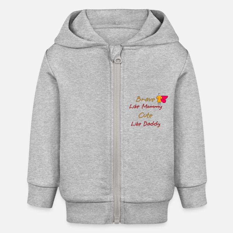 Maman courageuse - Veste à capuche bébé bio Stanley/Stella - gris chiné