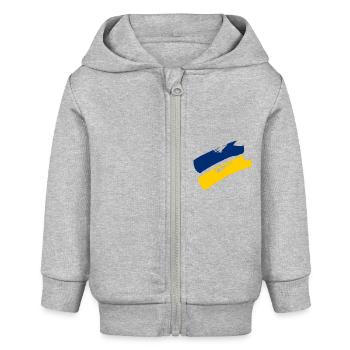 Lower Austria Flag - Brush Stripes - Baby Organic Zip-up Hoodie by Stanley/Stella - heather grey - Front