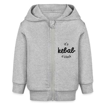 It's kebab o clock - Veste à capuche bébé bio Stanley/Stella - gris chiné - Devant