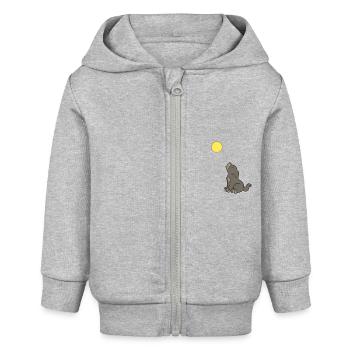 Howling Wolf Baby - Baby Organic Kapuzenjacke Baby Connector von Stanley/Stella - Grau meliert - Vorne