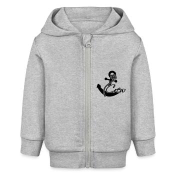 Crew Anker Abzeichen Rang - Baby Organic Kapuzenjacke Baby Connector von Stanley/Stella - Grau meliert - Vorne