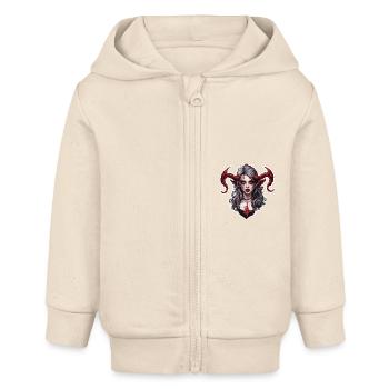 teuflische Frau / blut / Gothic / Heavy Metal - Baby Organic Kapuzenjacke Baby Connector von Stanley/Stella - Natur - Vorne