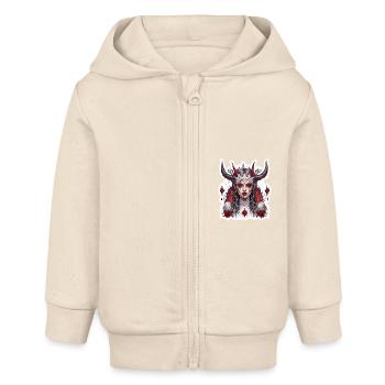 teuflische Frau / blut / Gothic / Heavy Metal - Baby Organic Kapuzenjacke Baby Connector von Stanley/Stella - Natur - Vorne