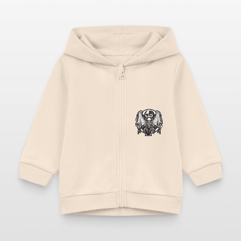 Mothman / Moth / Insect / Mythical Creature / Flutter Baby Organic Zip-up Hoodie by Stanley/Stella