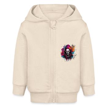 Gothic / Darkness / Mysticism / Shadow / Horror - Baby Organic Zip-up Hoodie by Stanley/Stella - soft Ecru - Front