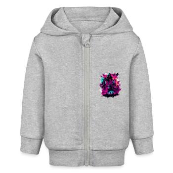 Film / Plakat / Personen / Design / Aufdruck - Baby Organic Kapuzenjacke Baby Connector von Stanley/Stella - Grau meliert - Vorne
