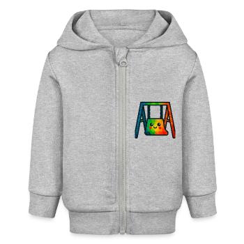 WPAP Polygon Kawaii Stil Baby Spielzeug Schaukel - Baby Organic Kapuzenjacke Baby Connector von Stanley/Stella - Grau meliert - Vorne