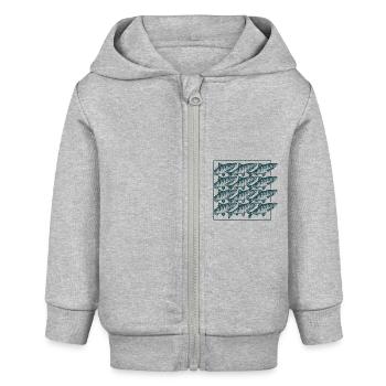 Sortir des sentiers battus - Hareng - Équipe - Solution - Veste à capuche bébé bio Stanley/Stella - gris chiné - Devant