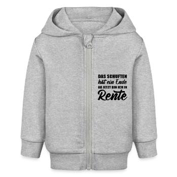 Das Schuften hat ein Ende jetzt bin ich in Rente - Baby Organic Kapuzenjacke Baby Connector von Stanley/Stella - Grau meliert - Vorne