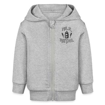 Milk & Metal - Baby Organic Kapuzenjacke Baby Connector von Stanley/Stella - Grau meliert - Vorne