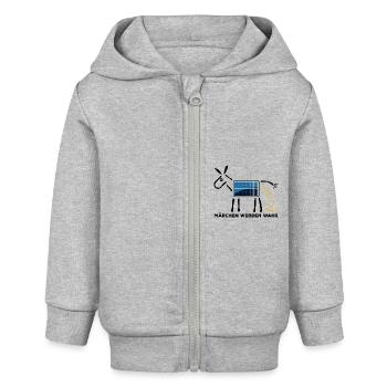 Solar Märchen werden wahr, Goldesel Photovoltaik - Baby Organic Kapuzenjacke Baby Connector von Stanley/Stella - Grau meliert - Vorne