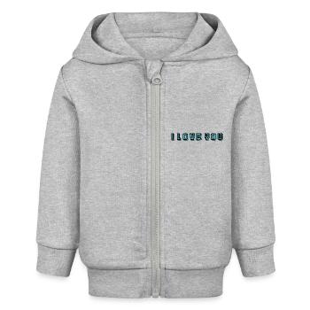 LOVE. MOTHER'S DAY. HAPPY MOTHER'S DAY. MOM - Baby Organic Zip-up Hoodie by Stanley/Stella - heather grey - Front