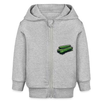 Lebensmittel / Gemüse / Markt / Vitamine / Design - Baby Organic Kapuzenjacke Baby Connector von Stanley/Stella - Grau meliert - Vorne