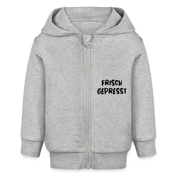 frisch gepresst - gesundes Baby - neugeboren - Baby Organic Kapuzenjacke Baby Connector von Stanley/Stella - Grau meliert - Vorne