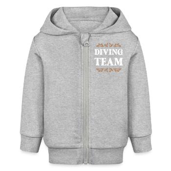 Diving Crew - Baby Organic Kapuzenjacke Baby Connector von Stanley/Stella - Grau meliert - Vorne