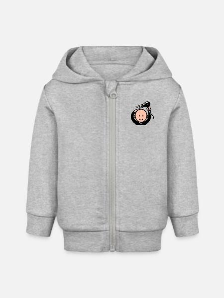 Chauve qui se sèche les cheveux - Veste à capuche bébé bio Stanley/Stella - gris chiné