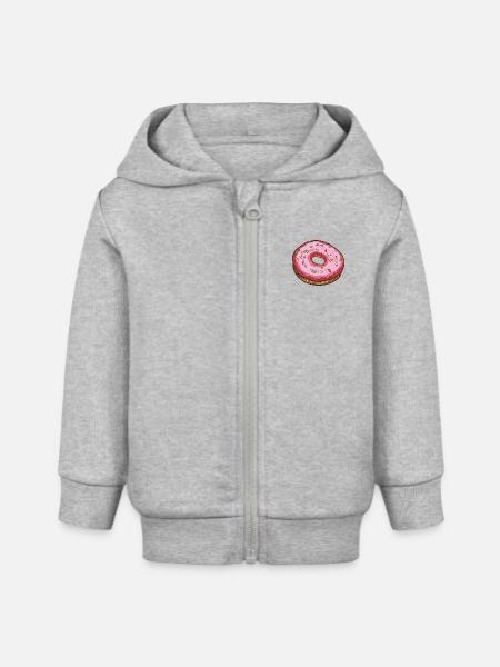 Donut love - Baby Organic Kapuzenjacke Baby Connector von Stanley/Stella - Grau meliert