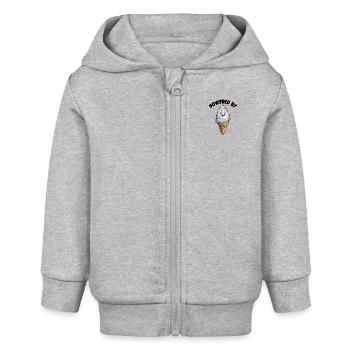 Laughing Ice Cream Cone Funny Ice Cream Design Saying - Baby Organic Zip-up Hoodie by Stanley/Stella - heather grey - Front
