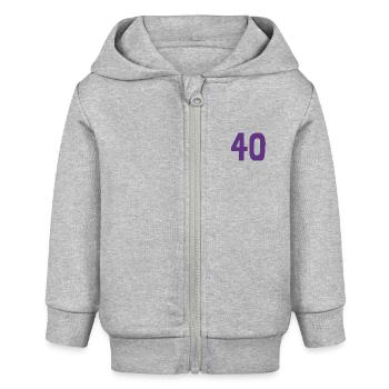 40. 40 YEARS. 40th ANNIVERSARY. 40TH ANNIVERSARY. - Baby Organic Zip-up Hoodie by Stanley/Stella - heather grey - Front