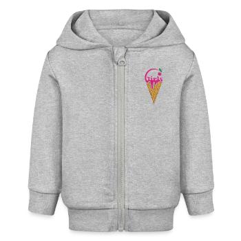 Mädchen-Grafik - Baby Organic Kapuzenjacke Baby Connector von Stanley/Stella - Grau meliert - Vorne
