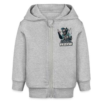 Saumon Moi Morue Perche Pêche En Disant Drôle - Veste à capuche bébé bio Stanley/Stella - gris chiné - Devant