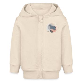 🐾 Schwarze Katze 🐈‍⬛ - Baby Organic Kapuzenjacke Baby Connector von Stanley/Stella - Natur - Vorne