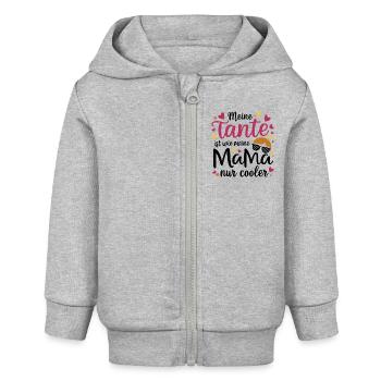 Meine Tante ist wie meine Mama nur cooler - Baby Organic Kapuzenjacke Baby Connector von Stanley/Stella - Grau meliert - Vorne