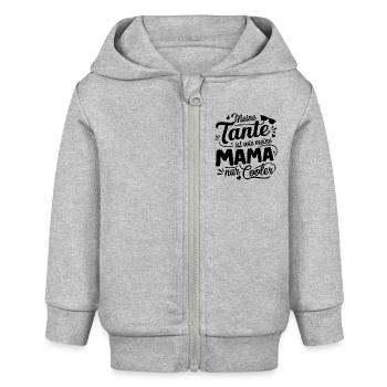 Meine Tante ist wie meine Mama nur cooler - Baby Organic Kapuzenjacke Baby Connector von Stanley/Stella - Grau meliert - Vorne