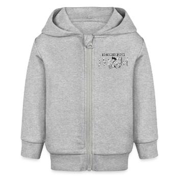Leg Dich nicht mit einem Mistkerl an - Baby Organic Kapuzenjacke Baby Connector von Stanley/Stella - Grau meliert - Vorne