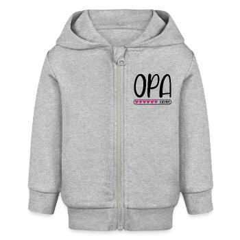 Opa loading - Baby Organic Kapuzenjacke Baby Connector von Stanley/Stella - Grau meliert - Vorne